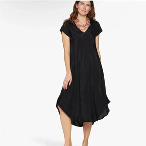 Masai Copenhagen Nebili Black Viscose V- Neck Midi Dress